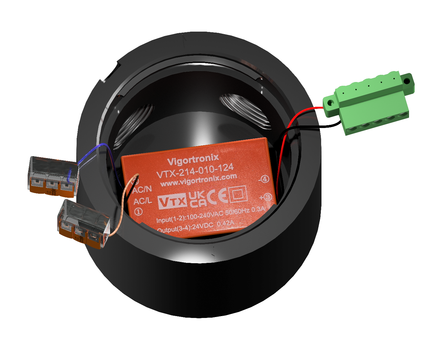 Pro base w/integral 120-240VAC/24VDC converter